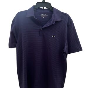 Vineyard Vines Men's Navy/Red striped performance Polo Shirt